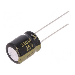 Condensator electrolitic low ESR THT 330uF 25VDC Ø10x12,5mm pentru aplicații electronice | Electronic-mag.ro | Componente Electronice