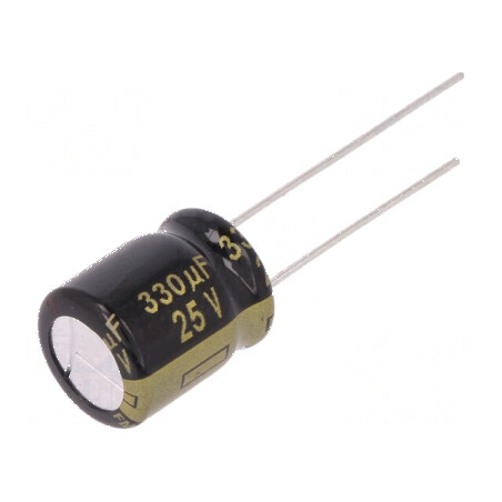 Condensator electrolitic low ESR THT 330uF 25VDC Ø10x12,5mm pentru aplicații electronice | Electronic-mag.ro | Componente Electronice