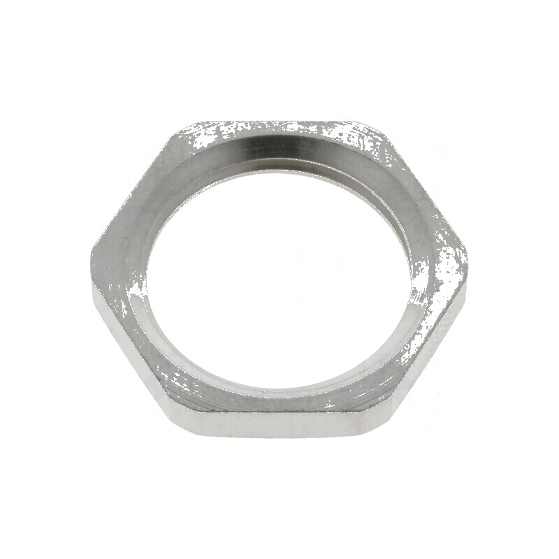 Piuliță M16 din alamă nichelată, grosime 3mm, cheie 19mm, filet metric | Electronic-mag.ro | Componente Electronice Piuliță M16 din alamă nichelată, grosime 3mm, cheie 19mm, filet metric | Electronic-mag.ro | Componente Electronice
