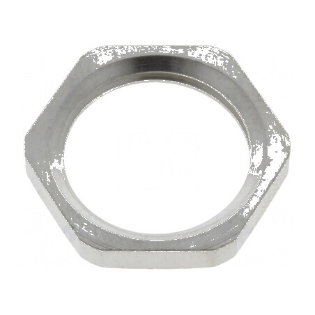 Piuliță M16 din alamă nichelată, grosime 3mm, cheie 19mm, filet metric | Electronic-mag.ro | Componente Electronice