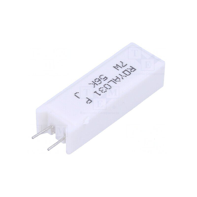 Rezistor bobinat cu ciment THT 56kΩ 7W ±5% 38x12,5x9mm - componentă electronică de calitate | Electronic-mag.ro | Componente Electronice