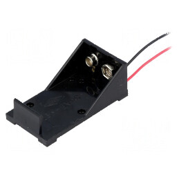 Suport pentru baterii 6F22/6LR61 cu cabluri de 150mm, Nr. bat: 1 | Electronic-mag.ro | Componente Electronice
