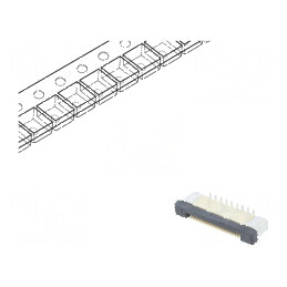 Conector FFC/FPC vertical 18 PIN ZIF SMT 500mA cositorit pentru montaj PCB | Electronic-mag.ro | Componente Electronice