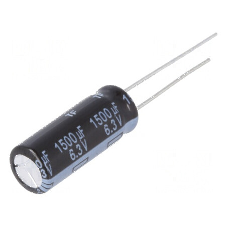 Condensator electrolitic low ESR THT 1500uF 6,3VDC Ø8x20mm pentru circuite electrice | Electronic-mag.ro | Componente Electronice