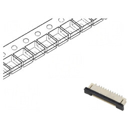 Conector FFC/FPC vertical 20 pini ZIF SMT 30V 0,5A cositorit | Electronic-mag.ro | Componente Electronice