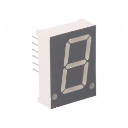 Afişaj LED cu 7 segmente 20,4mm 0,8 Nr.car: 1 roşie 30÷60mcd - Display luminos pentru proiecte electronice | Electronic-mag.ro | Componente Electronice