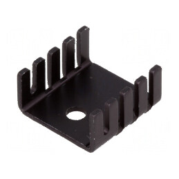 Radiator presat TO220 negru din aluminiu, dimensiuni 19mm x 19mm x 9,5mm | Electronic-mag.ro | Componente Electronice