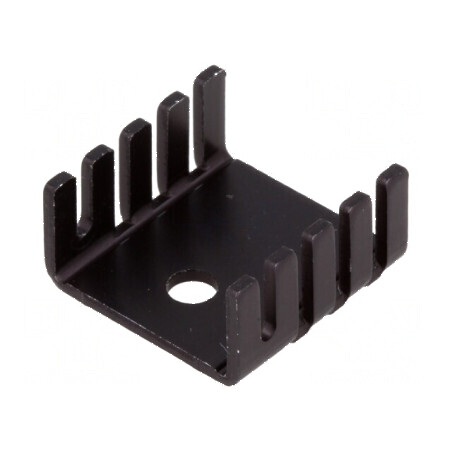 Radiator presat TO220 negru din aluminiu, dimensiuni 19mm x 19mm x 9,5mm | Electronic-mag.ro | Componente Electronice