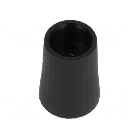 Buton rotativ conică termoplast Ø6mm Ø12x17mm neagră pentru echipamente electronice | Electronic-mag.ro | Componente Electronice