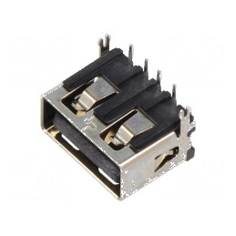 Conector USB A soclu THT PIN 4 unghi 90° scurte USB 2.0 | Electronic-mag.ro | Componente Electronice