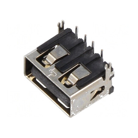 Conector USB A soclu THT PIN 4 unghi 90° scurte USB 2.0 | Electronic-mag.ro | Componente Electronice