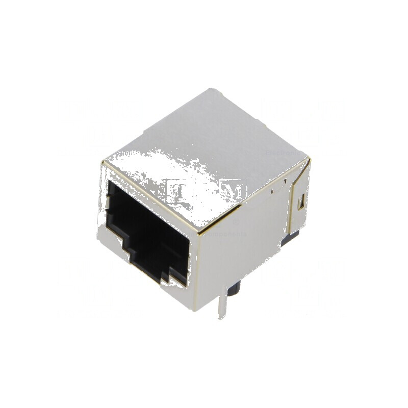 Conector RJ45 soclu ecranat 8p8c THT cu 8 pini | Electronic-mag.ro | Componente Electronice