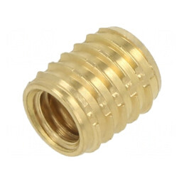 Adaos filetat din alamă M6 BN 37915 - Lungime 9,8mm pentru plastic | Electronic-mag.ro | Componente Electronice