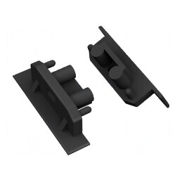 Obturator LED profil negru 2 bucăți ABS GEN2 cu orificiu | Electronic-mag.ro | Componente Electronice