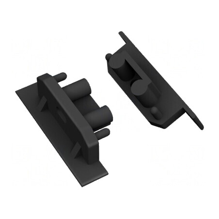 Obturator LED profil negru 2 bucăți ABS GEN2 cu orificiu | Electronic-mag.ro | Componente Electronice