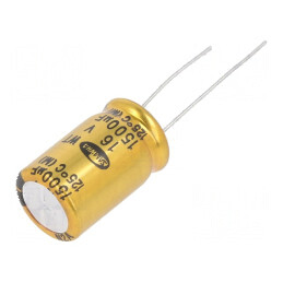 Condensator electrolitic THT 1500uF 16VDC Ø12,5x20mm ±20% pentru circuite electrice | Electronic-mag.ro | Componente Electronice