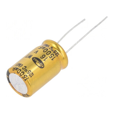 Condensator electrolitic THT 1500uF 16VDC Ø12,5x20mm ±20% pentru circuite electrice | Electronic-mag.ro | Componente Electronice