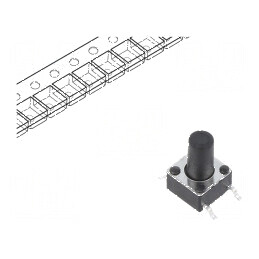 Microîntrerupător TACT SPST-NO 0,05A/12VDC SMT 1,6N pentru utilizare electronică | Electronic-mag.ro | Componente Electronice