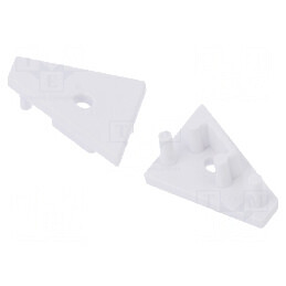 Obturație LED profil albă 2 buc ABS GEN2 cu orificiu | Electronic-mag.ro | Componente Electronice