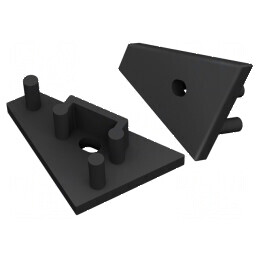 Obturator LED profil negru 2 buc ABS GEN2 cu orificiu pentru iluminat | Electronic-mag.ro | Componente Electronice