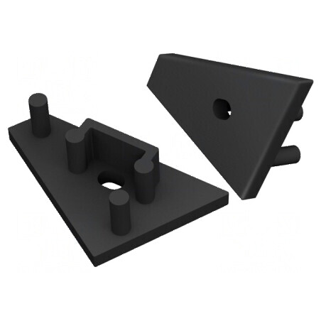 Obturator LED profil negru 2 buc ABS GEN2 cu orificiu pentru iluminat | Electronic-mag.ro | Componente Electronice