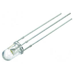 LED 5mm roșu/alb rece 30° cu parte frontală convexă, nr. term: 3 | Electronic-mag.ro | Componente Electronice