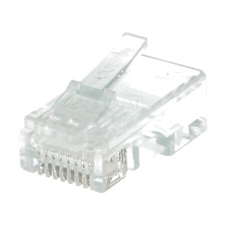 Conector RJ45 mufă PIN 8 neecranaţi aurit 8p8c pentru rețea | Electronic-mag.ro | Componente Electronice
