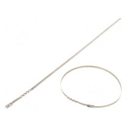 Colier de strângere din oțel natural, L: 360mm, W: 4,6mm, 445N | Electronic-mag.ro | Componente Electronice