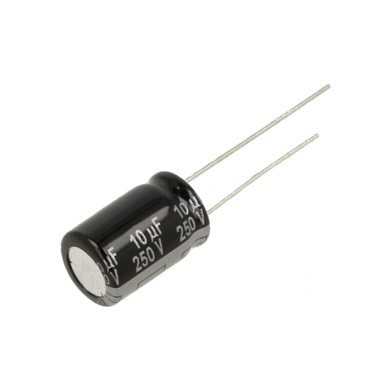 Condensator electrolitic THT 10uF 250VDC Ø10x16mm Raster 5mm pentru aplicații electronice | Electronic-mag.ro | Componente Electronice