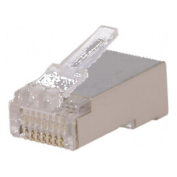 Conector RJ45 ecranat 8p8c cu mufa PIN 8 pentru cablu | Electronic-mag.ro | Componente Electronice