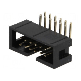 Conector IDC soclu tată 12 pini unghi 90° THT aurit 2,54mm | Electronic-mag.ro | Componente Electronice