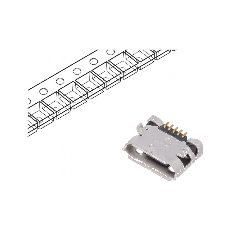 Conector USB B Micro Soclu pentru PCB SMT/THT 5 PIN USB 2.0 | Electronic-mag.ro | Componente Electronice Conector USB B Micro Soclu pentru PCB SMT/THT 5 PIN USB 2.0 | Electronic-mag.ro | Componente Electronice