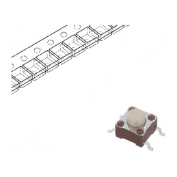 Microîntrerupător TACT SPST-NO 0,05A 24VDC SMT - Pozitie 2 | Electronic-mag.ro | Componente Electronice