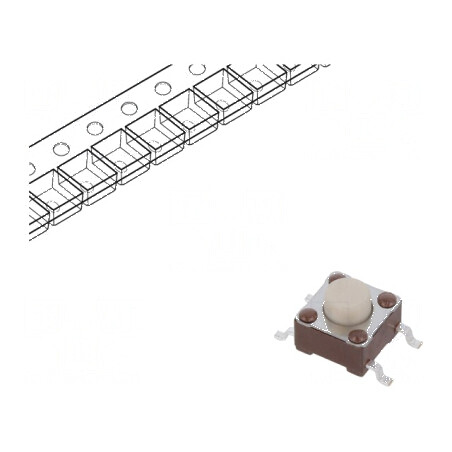 Microîntrerupător TACT SPST-NO 0,05A 24VDC SMT - Pozitie 2 | Electronic-mag.ro | Componente Electronice