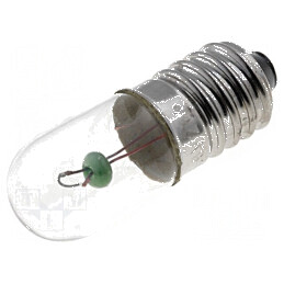 Lampă miniaturală E10 6,3VDC 300mA cilindrică 2W Ø 10mm | Electronic-mag.ro | Componente Electronice