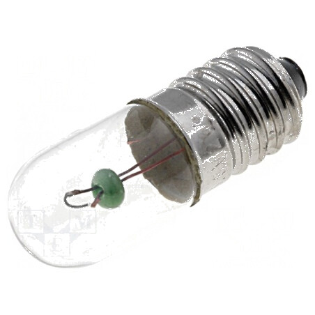 Lampă miniaturală E10 6,3VDC 300mA cilindrică 2W Ø 10mm | Electronic-mag.ro | Componente Electronice