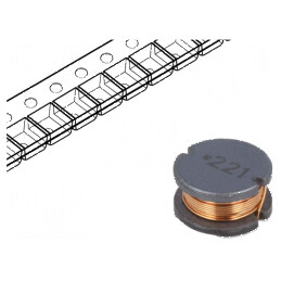 Inductor SMD 220uH 660mA ±10% cu Q: 12, diametru 10mm și înălțime 6mm, rezistență 730mΩ | Electronic-mag.ro | Componente Electronice