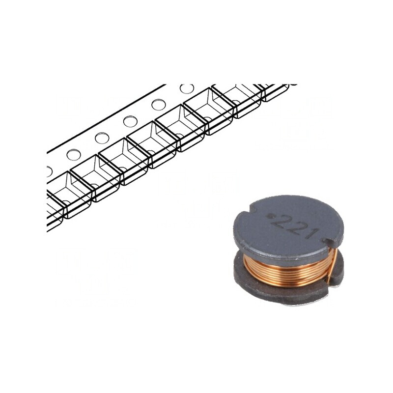 Inductor SMD 220uH 660mA ±10% cu Q: 12, diametru 10mm și înălțime 6mm, rezistență 730mΩ | Electronic-mag.ro | Componente Electronice