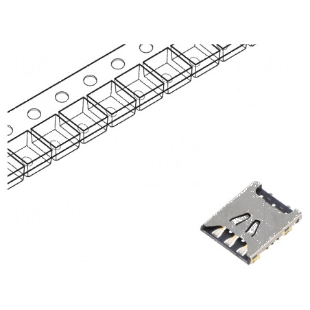 Conector Nano SIM push-pull SMT aurit pentru carduri | Electronic-mag.ro | Componente Electronice
