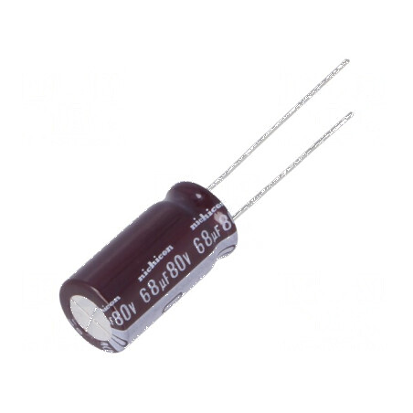 Condensator electrolitic low ESR THT 68uF 80VDC Ø10x20mm pentru circuite electronice | Electronic-mag.ro | Componente Electronice