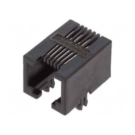 Conector RJ12 soclu PIN 6 Cat 3 neecranaţi aurit pentru PCB - Componente electronice | Electronic-mag.ro | Componente Electronice