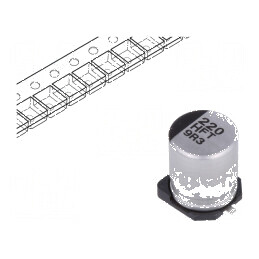 Condensator electrolitic low ESR SMD 220uF 50VDC Ø8x10,2mm pentru aplicații electronice | Electronic-mag.ro | Componente Electronice