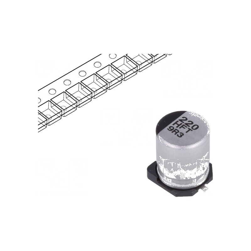 Condensator electrolitic low ESR SMD 220uF 50VDC Ø8x10,2mm pentru aplicații electronice | Electronic-mag.ro | Componente Electronice