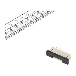 Conector FFC/FPC 8 pini F31W ZIF SMT 50V 500mA aurit selectiv | Electronic-mag.ro | Componente Electronice