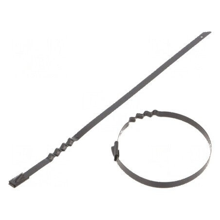 Colier de strângere negru ondulat 200mm L, 4,6mm W, 445N | Electronic-mag.ro | Componente Electronice