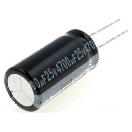 Condensator electrolitic THT 4700uF 25VDC Ø16x30mm ±20% pentru circuite electrice | Electronic-mag.ro | Componente Electronice