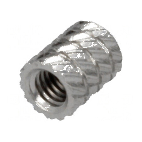Adaos filetat din alamă nichel M3, lungime 5,9mm, diametru exterior 4,5mm | Electronic-mag.ro | Componente Electronice