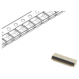Conector FFC/FPC orizontal 14 pini ZIF SMT 30V 0,4A -25÷85°C | Electronic-mag.ro | Componente Electronice