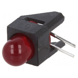 LED 5mm roșu 10mA 60° - Diodă 1,9÷2,4V 2,4mcd în carcasă | Electronic-mag.ro | Componente Electronice