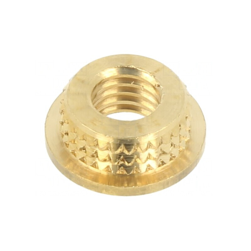 Adaos filetat din alamă M5 BN 37905, lungime 3mm, pentru plastic | Electronic-mag.ro | Componente Electronice